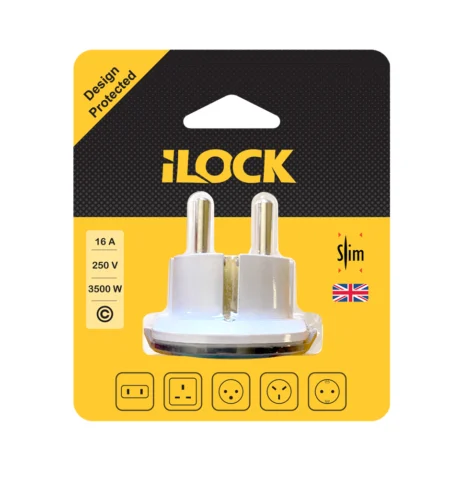 iLock 5004 Travel Plug Adapter Universal 16A 250V 3500W White